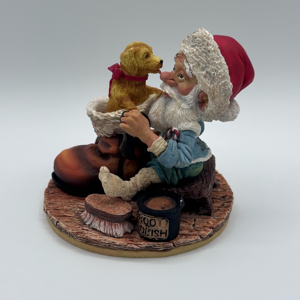 Santa Figurine with Puppy